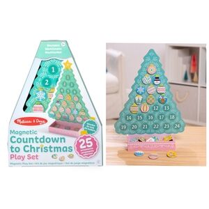 Melissa& Doug Countdown to Christmas Wooden Magnetic Advent Calendar-NEW